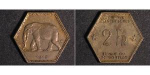 2 Франк Бельгійське Конго (1908 - 1960) Латунь 