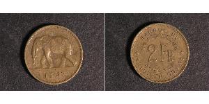 2 Франк Бельгійське Конго (1908 - 1960) Латунь 