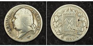 2 Франк Kingdom of France (1815-1830) Серебро Людовик XVIII (1755-1824)