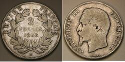 2 Франк Вторая французская империя (1852-1870) Серебро Наполеон III Бонапарт (1808-1873)