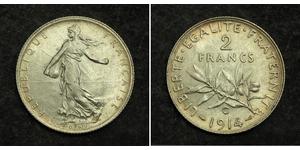 2 Франк Третья французская республика (1870-1940)  Серебро 