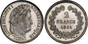 2 Франк July Monarchy (1830-1848) Срібло Луі-Філіп I (1773 -1850)