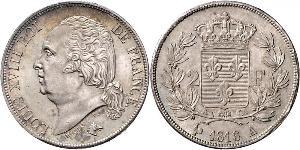 2 Франк Kingdom of France (1815-1830) Срібло Людовик XVIII  (1755-1824)