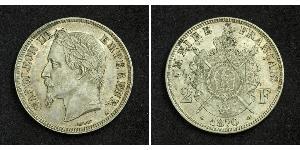 2 Франк Second French Empire (1852-1870) Срібло Наполеон ІІІ Бонапарт (1808-1873)