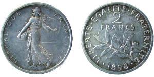 2 Франк Третя французька республіка (1870-1940)  Срібло 