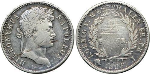2 Франк Федеральні землі Німеччини Срібло Наполеон I Бонапарт(1769 - 1821)