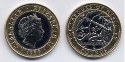 2 Фунт Gibraltar (1704 - ) Біметал Єлизавета II (1926-2022)