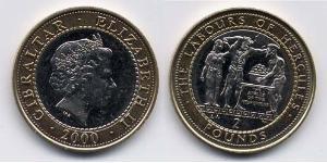 2 Фунт Gibraltar (1704 - ) Біметал 