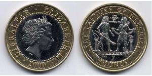 2 Фунт Gibraltar (1704 - ) Біметал Єлизавета II (1926-2022)