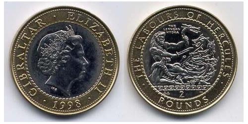 2 Фунт Gibraltar (1704 - ) Біметал Єлизавета II (1926-2022)
