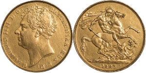 2 Фунт Соединённое королевство Великобритании и Ирландии (1801-1922) Золото Георг IV (1762-1830)