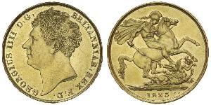 2 Фунт Соединённое королевство Великобритании и Ирландии (1801-1922) Золото Георг IV (1762-1830)