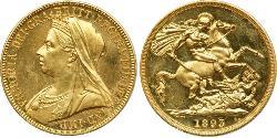 2 Фунт Сполучене королівство Великобританії та Ірландії (1801-1922) Золото Вікторія (1819 - 1901)