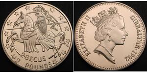 2 Фунт / 2.8 Экю Гибралтар Никель/Медь Елизавета II (1926-2022)