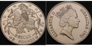 2 Фунт / 2.8 Экю Gibraltar (1704 - ) Нікель/Мідь Єлизавета II (1926-2022)