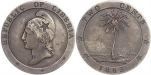 2 Цент Ліберія (1847 - )  