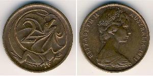 2 Цент Австралия (1939 - ) Бронза Елизавета II (1926-2022)