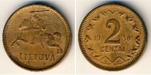 2 Цент Литва (1991 - ) Бронза 