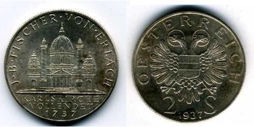 2 Шиллинг Federal State of Austria (1934-1938) Серебро 