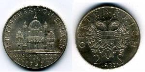 2 Шилінг Federal State of Austria (1934-1938) Срібло 