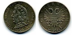 2 Шилінг Federal State of Austria (1934-1938) Срібло 