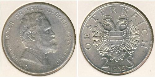 2 Шилінг Federal State of Austria (1934-1938) Срібло 