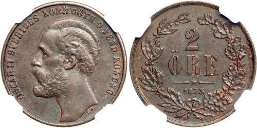 2 Эре United Kingdoms of Sweden and Norway (1814-1905)  Оскар II (1829-1907)
