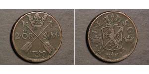 2 Эре Швеция Медь Adolf Frederick of Sweden (1710 - 1771)