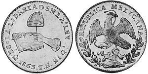 2 Эскудо Second Federal Republic of Mexico (1846 - 1863) Золото 