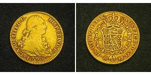 2 Эскудо Испанская империя (1700 - 1808) Золото Карл IV король Испании (1748-1819)