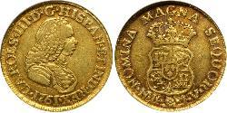 2 Эскудо Новая Гранада (1717 - 1819) Золото Карл III король Испании (1716 -1788)