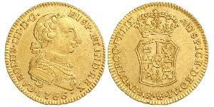 2 Эскудо Новая Гранада (1717 - 1819) Золото Карл III король Испании (1716 -1788)