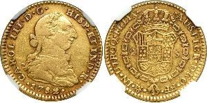 2 Эскудо Новая Испания (1519 - 1821) Золото Карл III король Испании (1716 -1788)