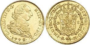 2 Эскудо Перу Золото Карл III король Испании (1716 -1788)