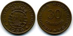 30 Centavo India portuguesa (1510-1961) Bronce 