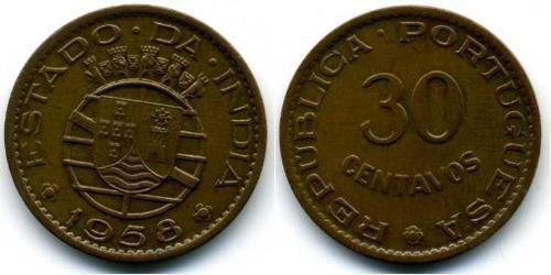 30 Centavo Inde portugaise (1510-1961) Bronze 