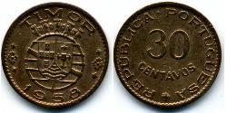30 Centavo Portugal / Timor oriental (1702 - 1975) Bronze 