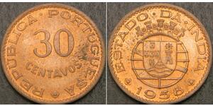 30 Centavo India portoghese (1510-1961) Bronzo 