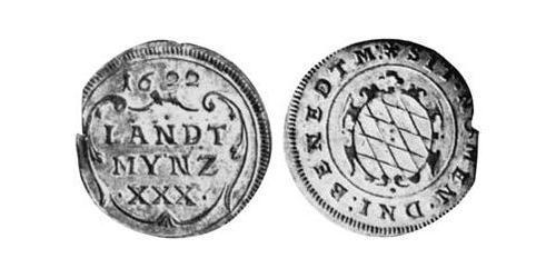30 Kreuzer Ducato di Baviera (907 - 1623) Argento Massimiliano I di Baviera (elettore)(1573 – 1651)