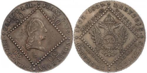 30 Kreuzer Impero austriaco (1804-1867) Rame Francis II, Holy Roman Emperor (1768 - 1835)