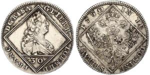 30 Kreuzer Österreich Silber 