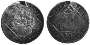 30 Kreuzer Electorate of Bavaria (1623 - 1806) Silver Maximilian III Joseph, Elector of Bavaria (1727 – 1777)