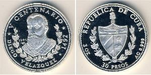 30 Peso Cuba (1898 - ) Argent 