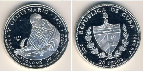 30 Peso Cuba (1898 - ) 銀 