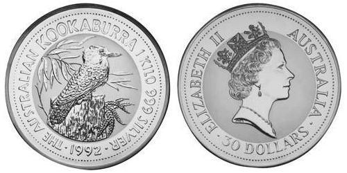 30 Долар Австралія (1939 - ) Срібло Єлизавета II (1926-2022)