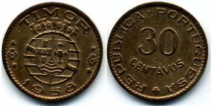 30 Сентаво Східний Тимор (1702 - 1975) / Португалія Бронза 