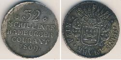 32 Shilling States of Germany Silber 
