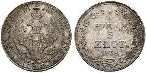 3/4 Рубль / 5 Злотий Російська імперія (1720-1917) Срібло Микола I (1796-1855)