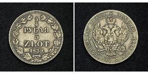 3/4 Рубль / 5 Злотий Російська імперія (1720-1917) Срібло Микола I (1796-1855)