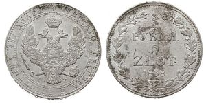 3/4 Рубль / 5 Злотий Російська імперія (1720-1917) Срібло Микола I (1796-1855)